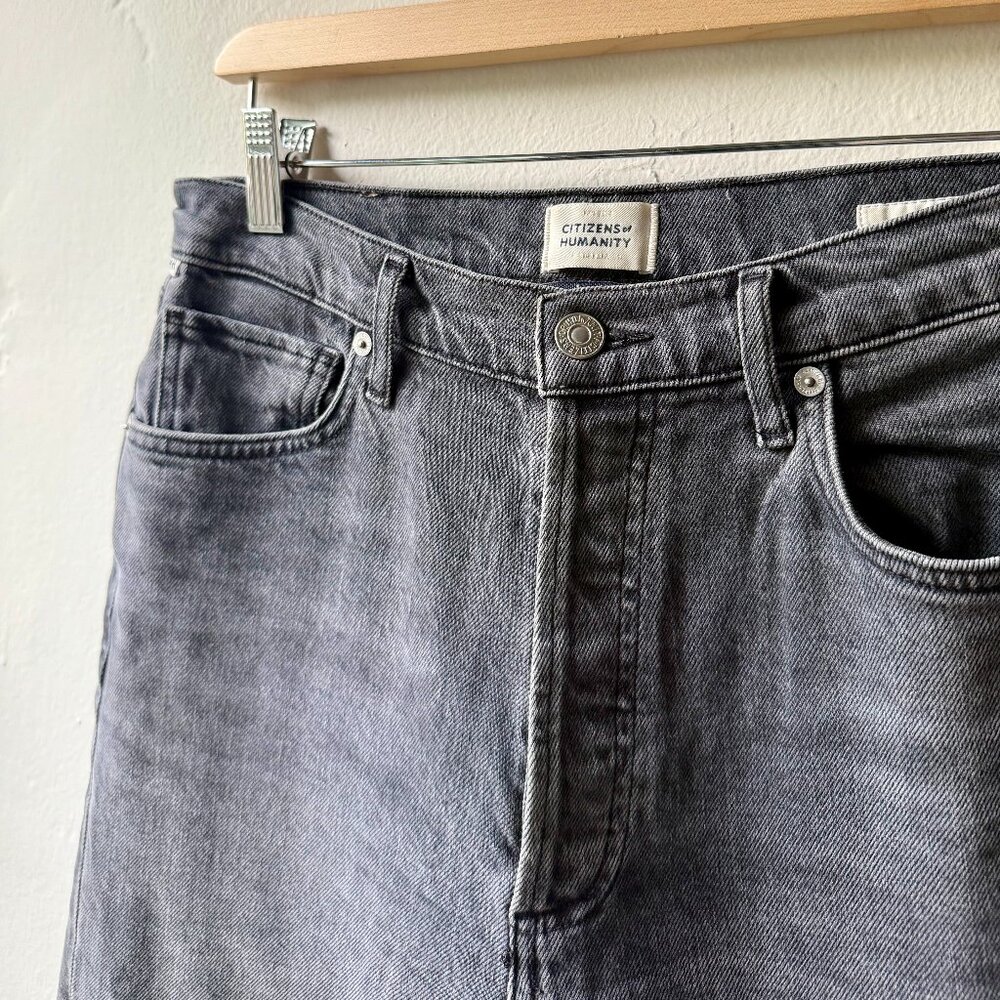 Citizens of Humanity, Charlotte high-rise straight jeans, Washed Black, Size 27
